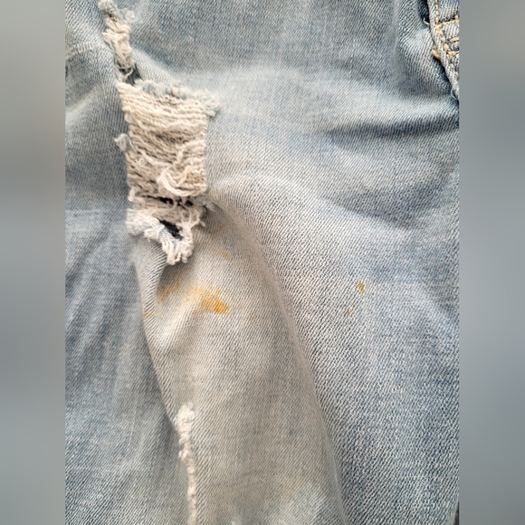Hollister Destroyed Light Wash Raw Hem High Rise Super Skinny Jeans Sz 28/30 - Picture 10 of 12